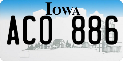 IA license plate ACO886