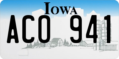IA license plate ACO941