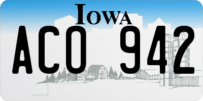 IA license plate ACO942
