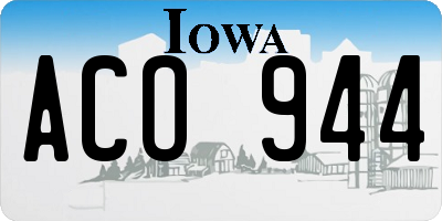 IA license plate ACO944