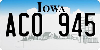 IA license plate ACO945