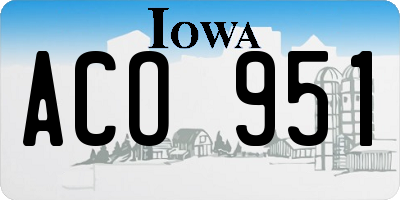 IA license plate ACO951