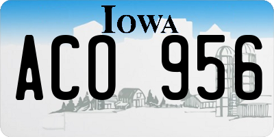 IA license plate ACO956