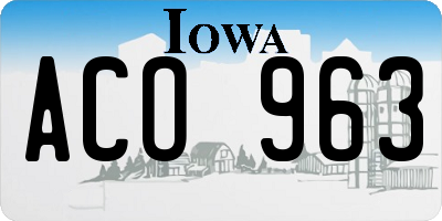 IA license plate ACO963
