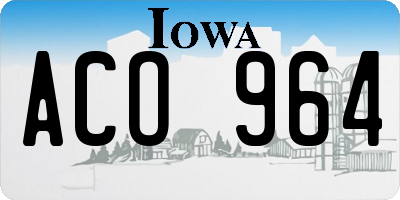 IA license plate ACO964