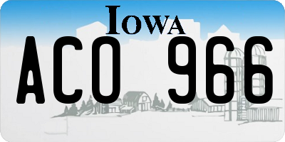 IA license plate ACO966