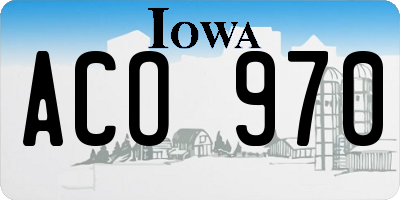 IA license plate ACO970