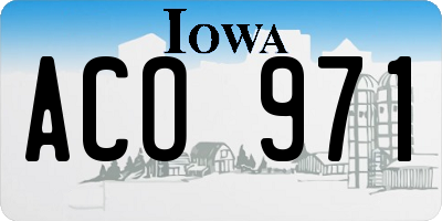 IA license plate ACO971