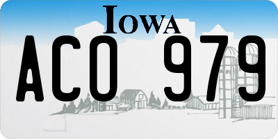 IA license plate ACO979