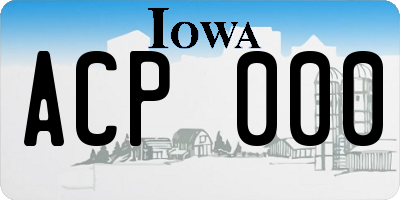 IA license plate ACP000