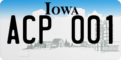 IA license plate ACP001