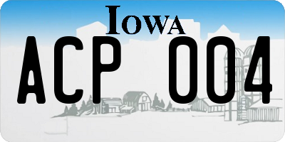 IA license plate ACP004