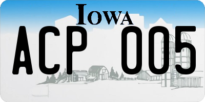 IA license plate ACP005