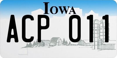 IA license plate ACP011