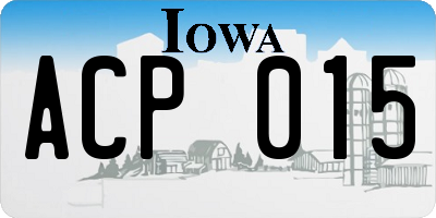 IA license plate ACP015