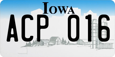 IA license plate ACP016