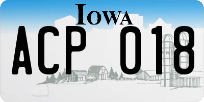 IA license plate ACP018