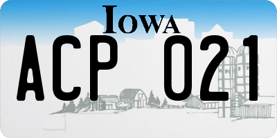 IA license plate ACP021