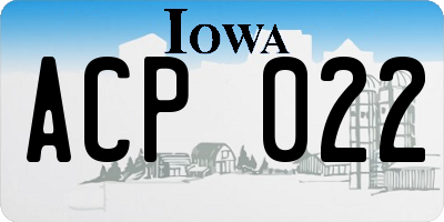 IA license plate ACP022