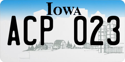 IA license plate ACP023