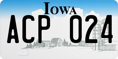 IA license plate ACP024