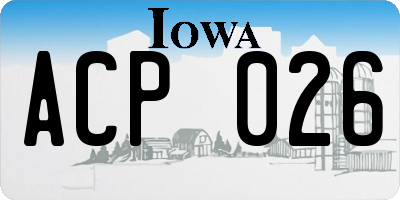 IA license plate ACP026