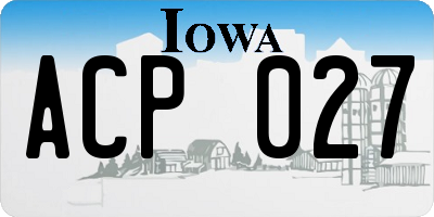 IA license plate ACP027