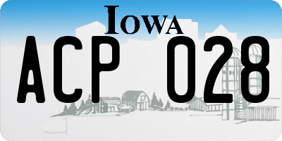 IA license plate ACP028