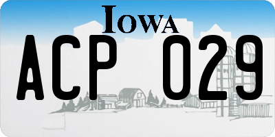 IA license plate ACP029