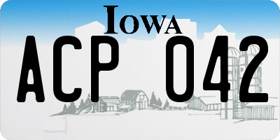 IA license plate ACP042