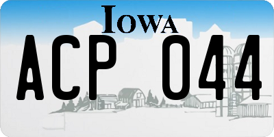 IA license plate ACP044