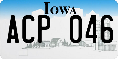 IA license plate ACP046