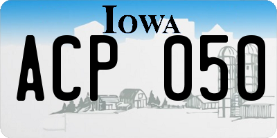 IA license plate ACP050