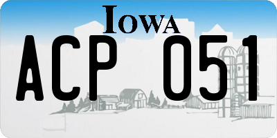 IA license plate ACP051