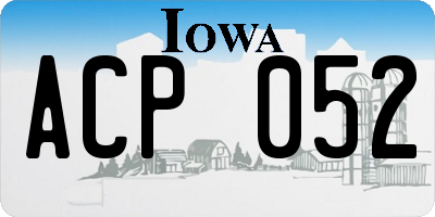 IA license plate ACP052