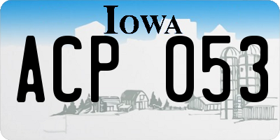 IA license plate ACP053
