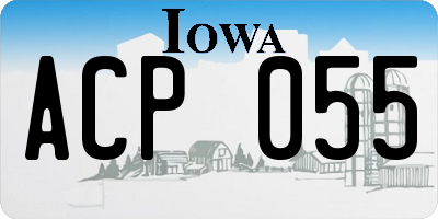 IA license plate ACP055