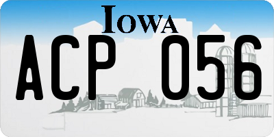 IA license plate ACP056