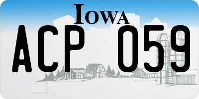 IA license plate ACP059