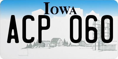IA license plate ACP060