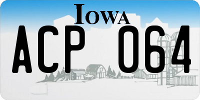 IA license plate ACP064