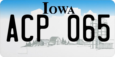 IA license plate ACP065