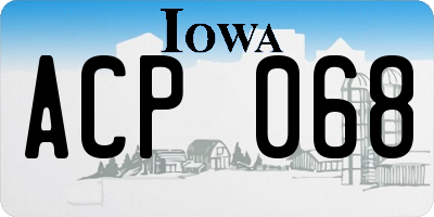 IA license plate ACP068