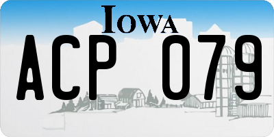 IA license plate ACP079