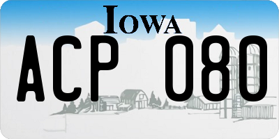 IA license plate ACP080