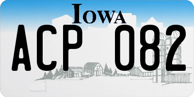 IA license plate ACP082