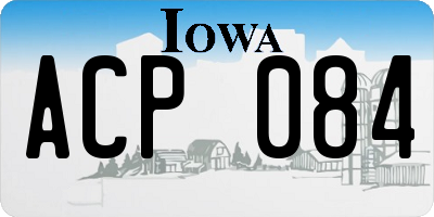 IA license plate ACP084