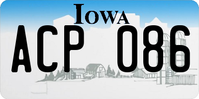 IA license plate ACP086