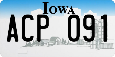 IA license plate ACP091
