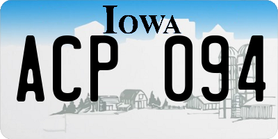 IA license plate ACP094